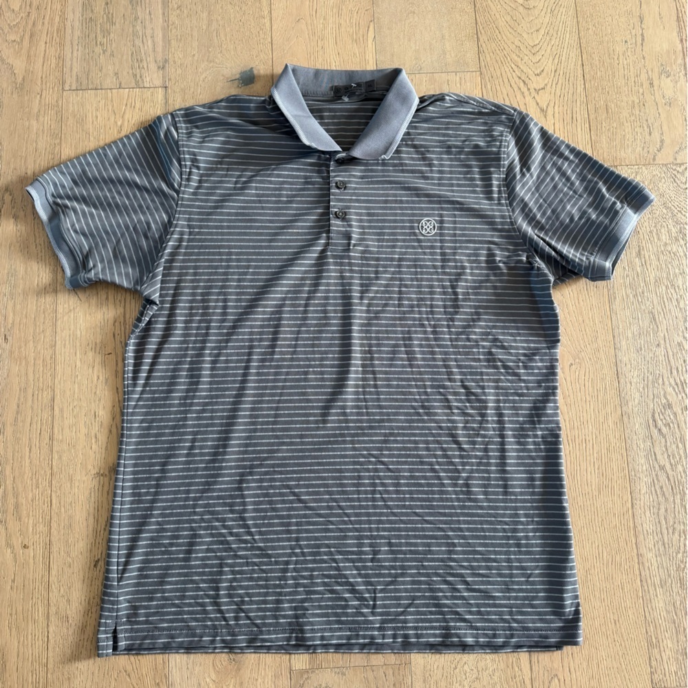 G/fore Men’s Striped Polo Grey Xl